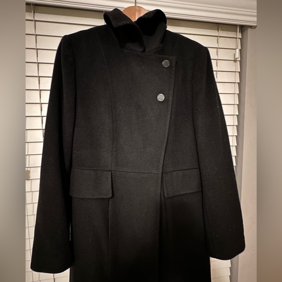 Black wool/poly blend coat - Picture 3 of 4